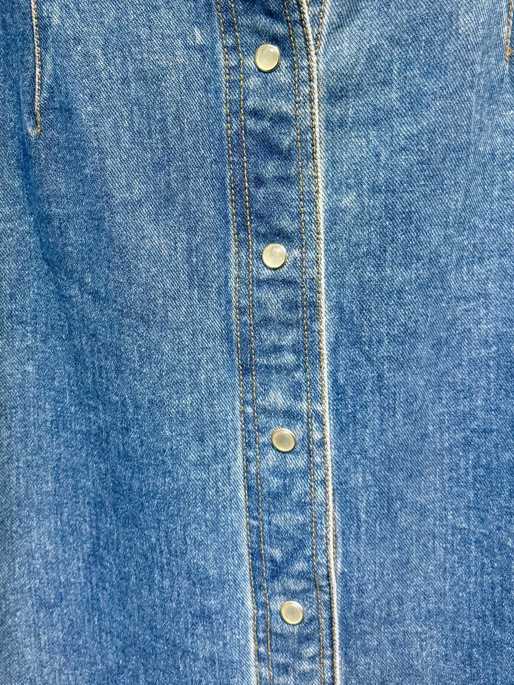 Vintage Karen Kane Button-Front Denim Maxi Skirt - Blue - Picture 6 of 11